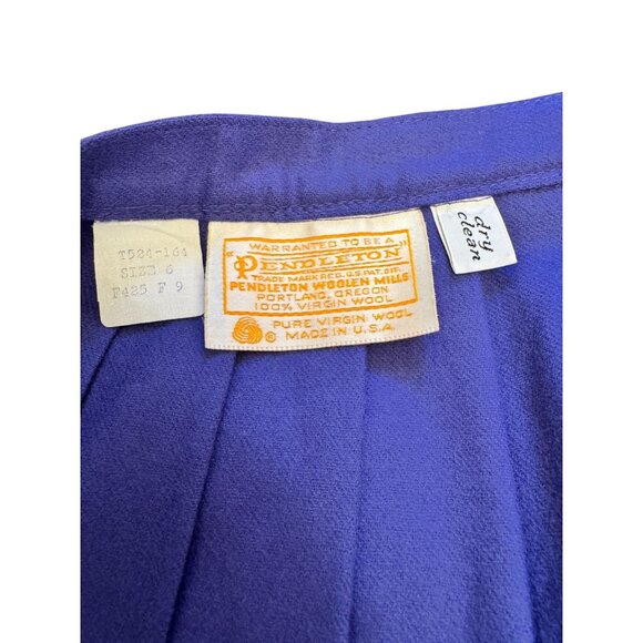 Pendleton Womens Vintage Pleated Wool Skirt Size 6 Purple - Picture 9 of 9